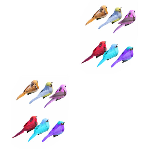 12 Pcs Colorful Simulation Bird Decor For Garden Yard 2