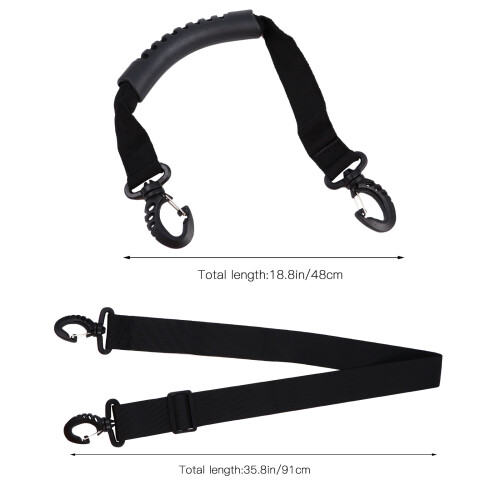 2Pcs Ski Boot Hand Straps Black Nylon Carrier for Snowboard Boots 1