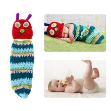 Caterpillar Style Handmade Crochet Beanie Hat And Photo Prop For 3-6 Months