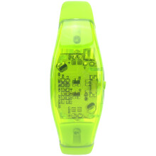 Nachtrennen LED-Armband aus Silikon, blinkend, grün, soundaktiviert, 23 cm