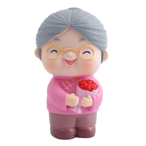 Roze Decor Elder Standbeeld Vinyl Voor Verjaardag