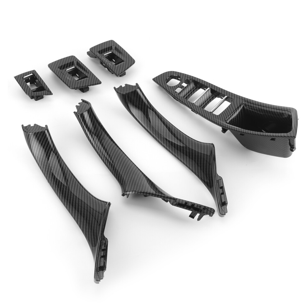 7Pcs Carbon Fiber Window Switch Panel Door Cover For 5 Series F10 F11 F18 8411359605990