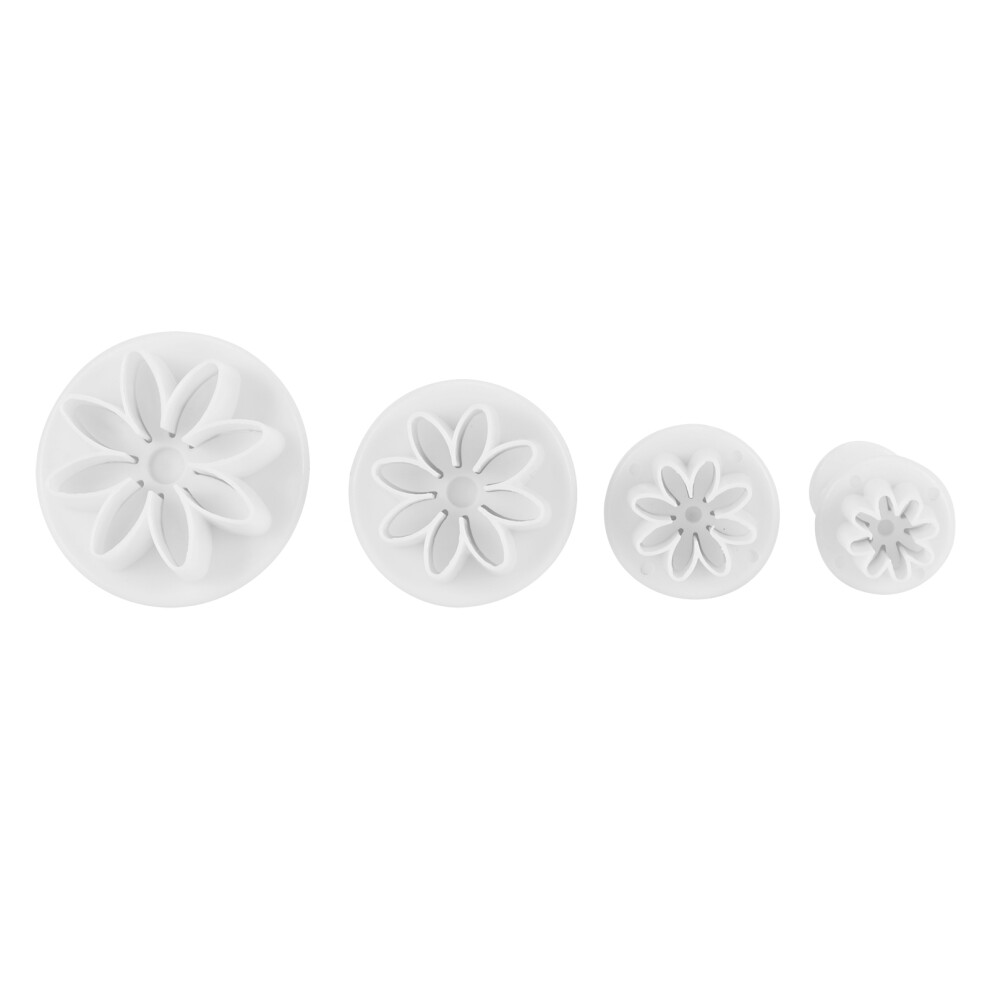 4Pcs Cake Flower Mold Set, Plastic Fondant Cutters, 3.4cm to 1.3in-image-OPC-PMTY7X9-NEW