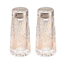 Conjunto clássico de saleiro e pimenteiro com design transparente, fácil de limpar e guardar, tamanho ideal para qualquer tempero, 2 peças.