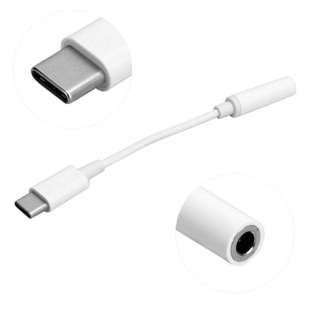 TypeâC To 3.5Mm Headphone Adapter For Huawei P20/Xiaomi Mix2, White 8351359612300