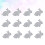 48 Pcs Grey Rabbit Placemat Easter Table Mat Fabric Pad Bunny Coaster 10