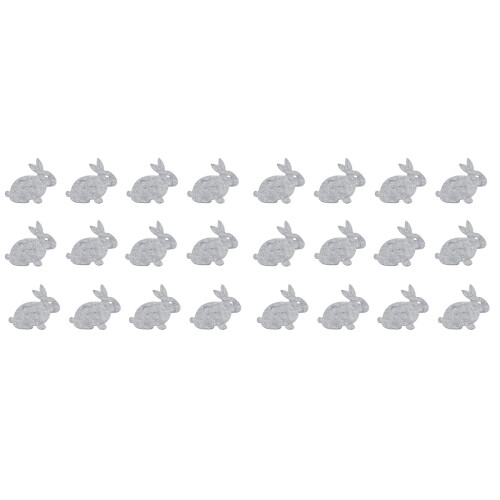 48 Pcs Grey Rabbit Placemat Easter Table Mat Fabric Pad Bunny Coaster 1