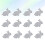 48 Pcs Grey Rabbit Placemat Easter Table Mat Fabric Pad Bunny Coaster 9