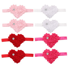 16 Pcs Heart Flower Baby Headbands For Girls Newborn Hair Accessories