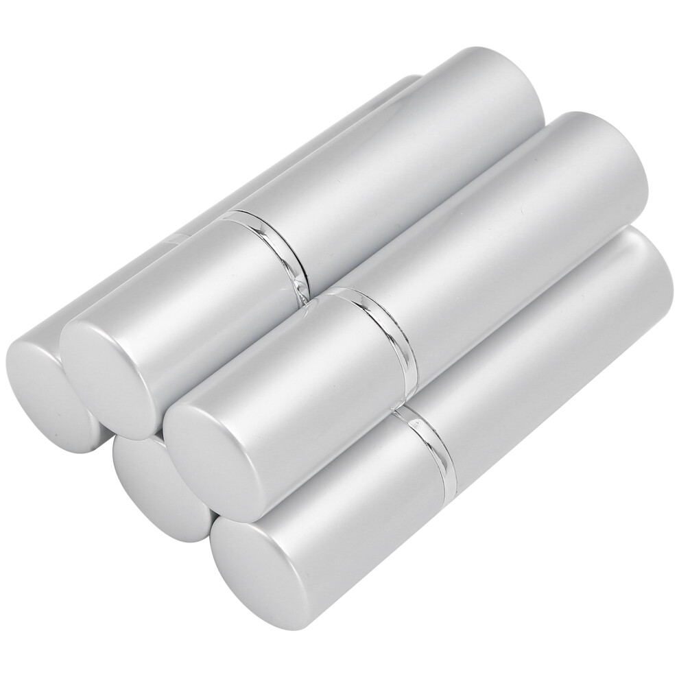Silver Aluminium 10Ml Refillable Perfume Bottles 5 Pack Travel Empty Atomizers