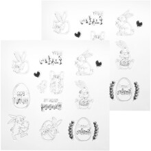 4 Pcs Easter Bunny Clear Stamps For Card Making And Scrapbooking
