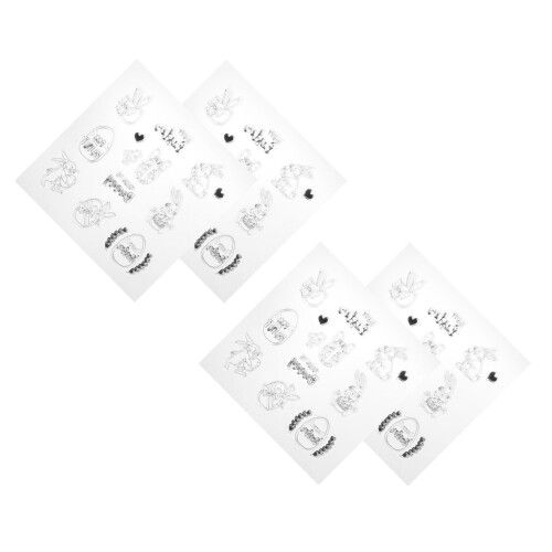 4 Pcs Easter Bunny Clear Stamps For Card Making And Scrapbooking 2
