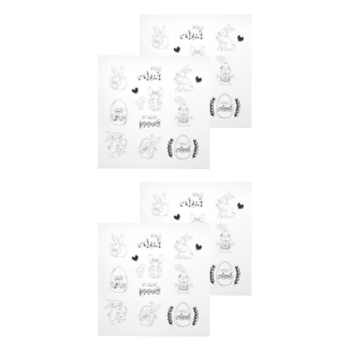 4 Pcs Easter Bunny Clear Stamps For Card Making And Scrapbooking 1