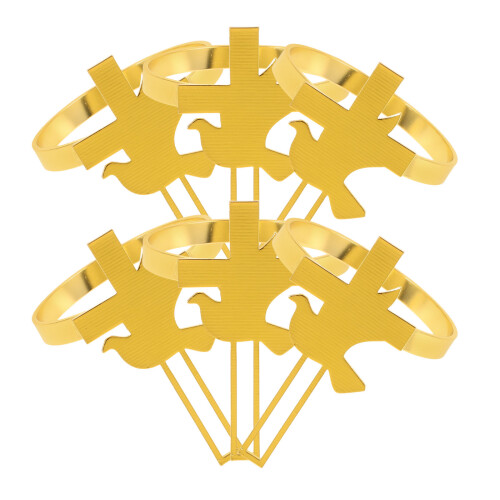 6Pcs Napkin Rings With Peace Dove Design