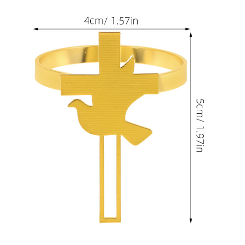 6Pcs Napkin Rings With Peace Dove Design 1