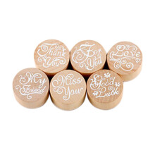 12 Pcs Diy Wooden Rubber Stamp Set For Valentine Gift (Wood Color)