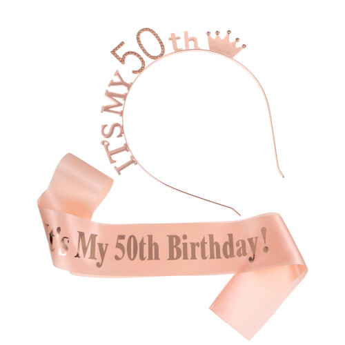 4 Pcs Birthday Party Shoulder Strap Crown Headband Sash Set