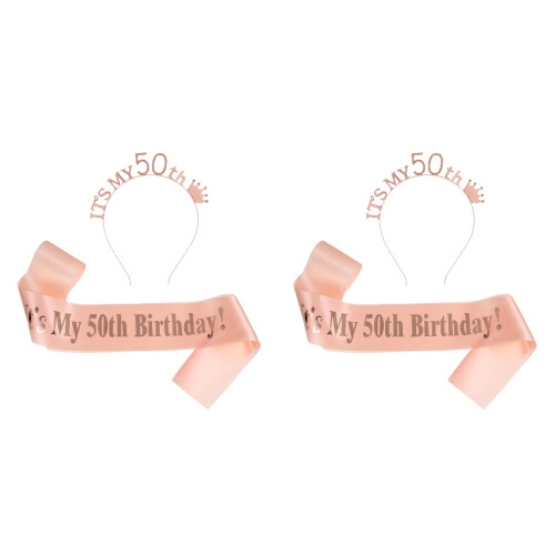 4 Pcs Birthday Party Shoulder Strap Crown Headband Sash Set 2