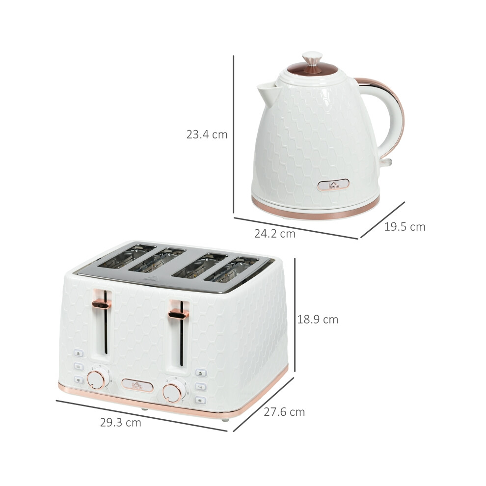 Fast Boil 1.7L Electric Kettle & 4 Slice Toaster Set 3000W Variable Browning Control Crumb Catcher White - Kitchen Essentials-image-OPC-PMTYFRZ-NEW