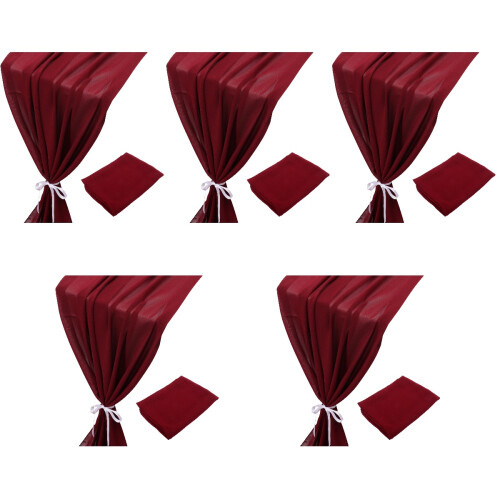 5 Pcs Table Covers For Party Dining Runner Chiffon Runners Wedding 2