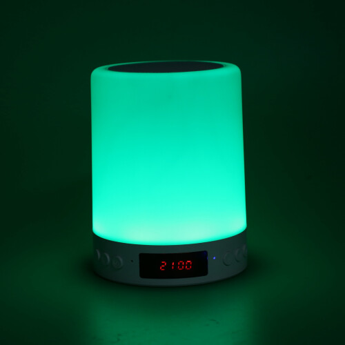 Bluetooth Night Light Speaker Alarm Clock 378g Touch LED Lamp 2