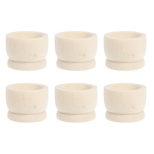 12 Pcs Easter Egg Wooden Saucer Cup Decorative Holder