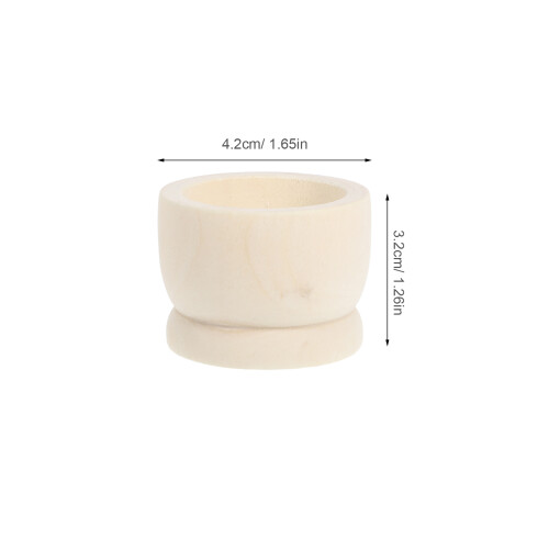 12 Pcs Easter Egg Wooden Saucer Cup Decorative Holder 2