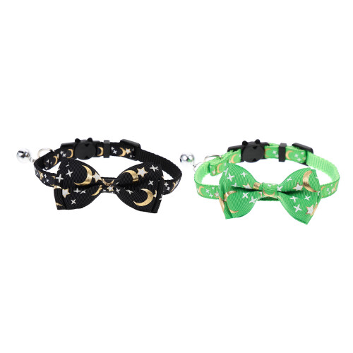8 Pcs Cat Collar With Bell Bow-Knot Kitten Neck Decor