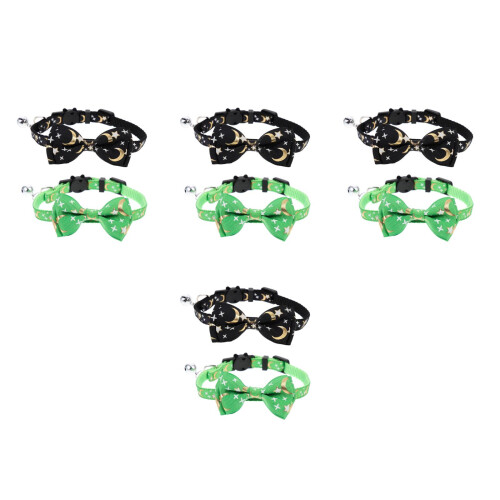 8 Pcs Cat Collar With Bell Bow-Knot Kitten Neck Decor 1