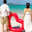 1pc Heart-Shaped Swim Ring Water Floating Bed Floating Mat Red 7