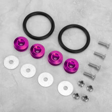 Bunter Aluminium Schnellverschlüsse-Set für Auto Stoßstange & Kofferraum (Lila)
