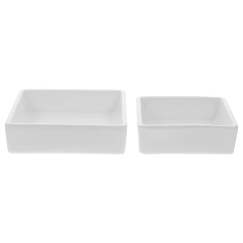 2Pcs Tigelas Cerâmica, Quadrada Para Cereal E Servir