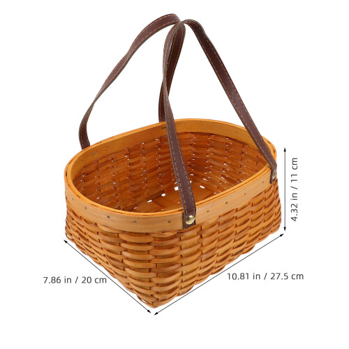Cesta Trançada Portátil Para , Legumes, E Acampamento 1