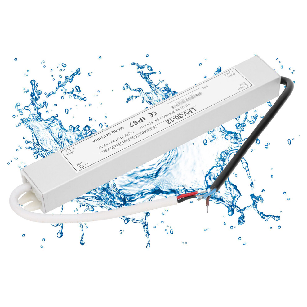 Ip67 Waterproof Led Power Supply 12V 30W Aluminum Alloy, 8.7X1.2x0.8in 8731359629568