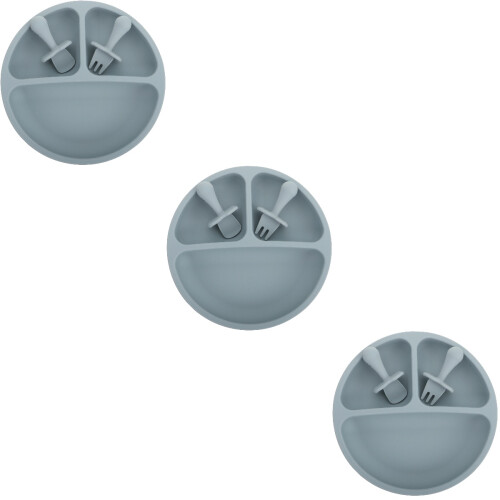 3 Sets Besteck Mit Unterteiltem Teller Für Kleinkinder 1