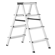4-Step Aluminium Ladder, Multi-Purpose Ladder with 4 Non-Slip Steps, Max. Weight Capacity 150 kg