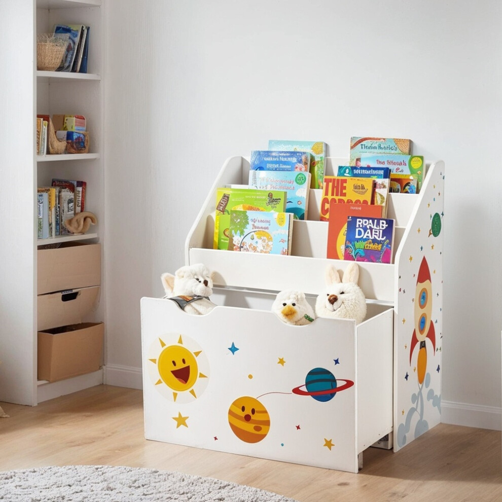 New Songmics Toy Storage Rack, Kids Bookshelf And Toy Organiser With 3 Shelves, For Children's Room And Playroom