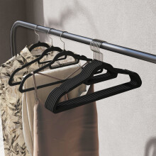 Velvet Hangers, Set of 20 Clothes Coat Hangers, Non-Slip, with Tie Bar and 360 Swivel Hook, Space-Saving, 0.6 cm Thick, 43.5 cm Long, for Dresses