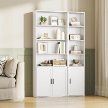 Bookcase, 6-Tier Tall Bookshelf, Book Shelf with Door, Shelving Unit, 24 x 31.8 x 175 cm, for Living Room, Home Office, Dinning Room, Cloud White