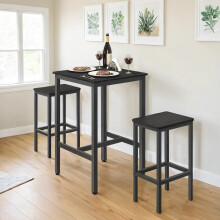 Breakfast Bar, Square Tall Bar Table, Heavy-Duty Steel Frame, Easy Assembly, for Kitchen Living Room