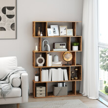 (Rustic Brown) Bookshelf, 5-Tier Bookcase, 24 x 90 x 159 cm, Storage Shelf with Open Compartments, for Living room, Bedroom, Office