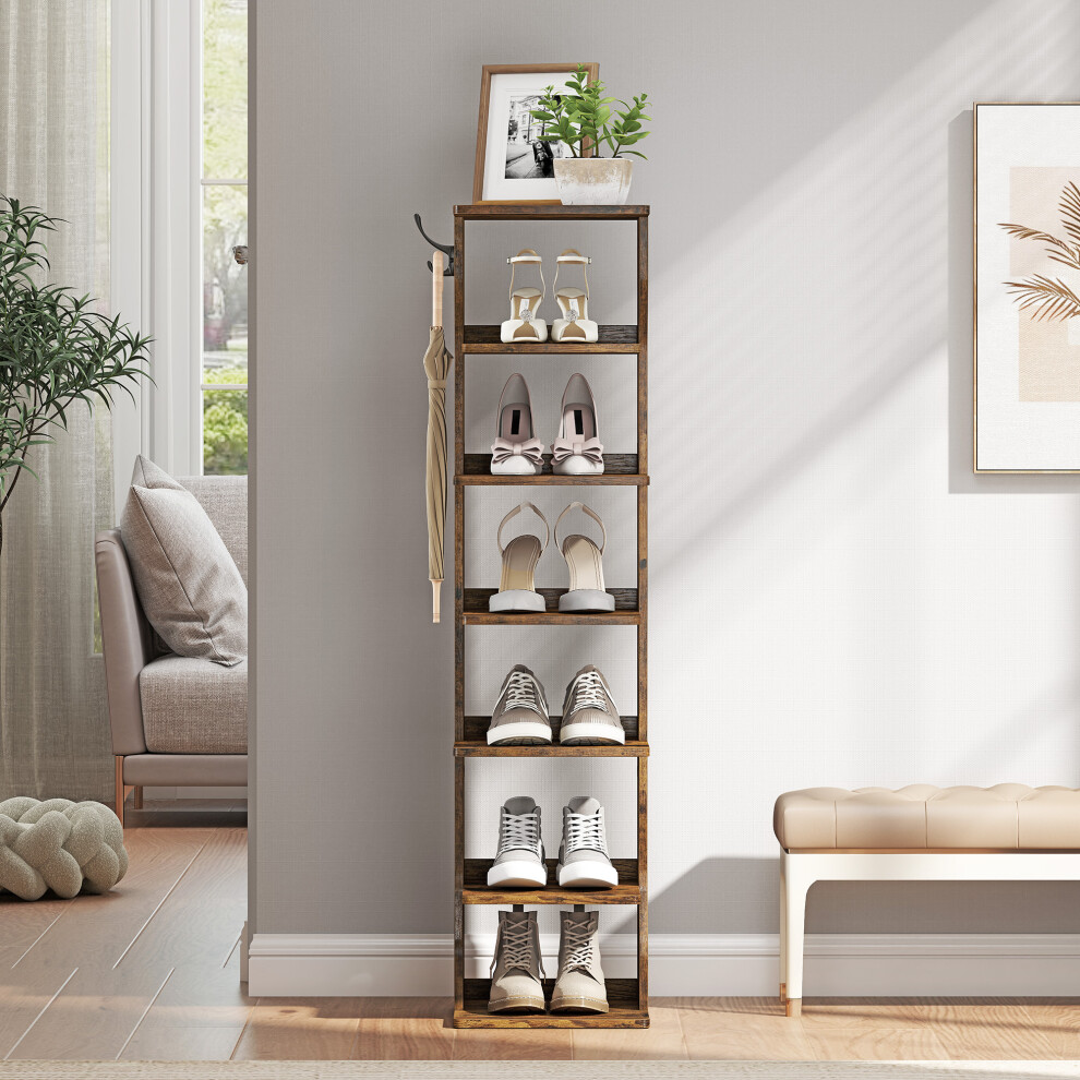 (26.4x30x110.4cm, Rustic Brown) Bar Stool, Bar Chairs, Kitchen Chairs with Backrest, Steel Frame, Easy Assembly, Industrial-image-OPC-PMTYTNW-NEW