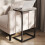 VASAGLE (Heather Greige, Black) C-Shaped Side Table, Bedside Table, Sofa Side Table, with Metal Frame, Industrial 1
