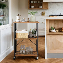 3-Tier Kitchen Shelf Organizer with Hooks, Easy Assembly