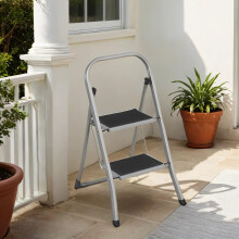 (86.5x44.5x4.5cm) Step Ladder, 2-Step Ladder, Folding Ladder, Safety Lock, Space-Saving Storage, Holds up to 150 kg