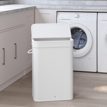 Laundry Hamper with Lid, Bamboo Laundry Basket, Removable Machine Washable Hamper Basket, with Handles, 72 L