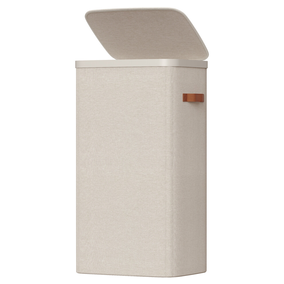 Songmics Laundry Basket, Laundry Hamper, With Lid And Handles, Removable Liner, Easy Assembly, Beige