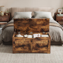 Storage Chest, Storage Bench, Blanket Box with 2 Safety Hinges, Shoe Storage Bench, Rustic Style, 40 x 100 x 46 cm