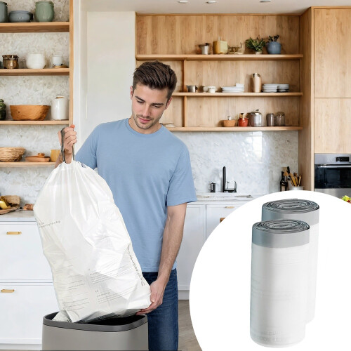 Songmics Drawstring Bin Liners, 30L Bin Liners, Code 30A, Customized, 2 Rolls, 90 Pieces 1