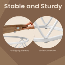 (Honey Brown, Cloud White) Coffee Tables, Set of 2 Side Tables, Robust Steel Frame, for Living Room, Bedroom
